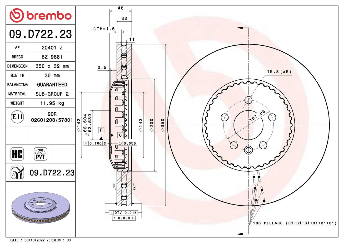 Brake Disc - 09.D722.23