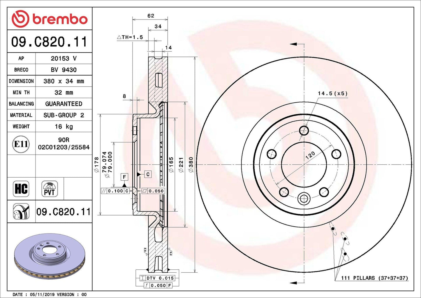 Front Brake Disc BREMBO