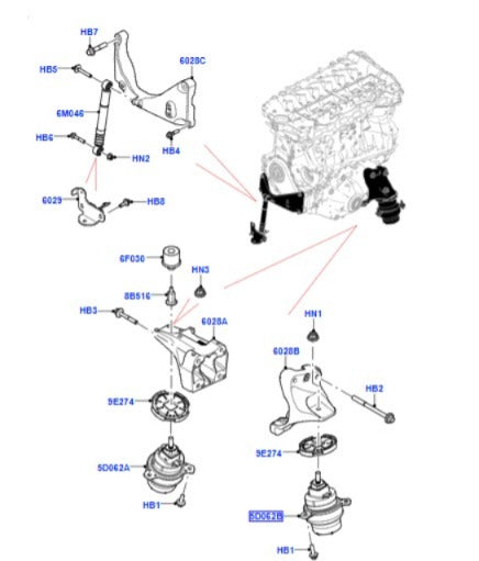 LR186992 - Engine Bracket - JLR Original