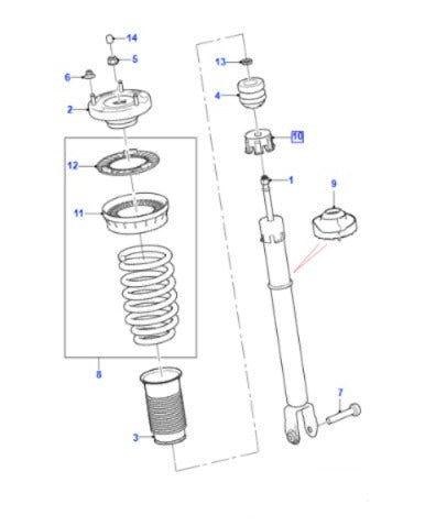 Shock Absorber Front T4N37083 — genuine JLR part for F-Pace, Velar, XE, XF
