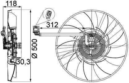 Fan, engine cooling -GENUINE USED